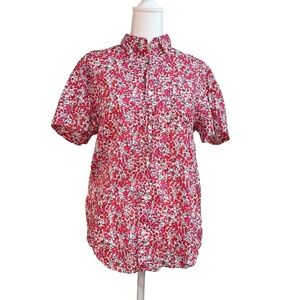 Crewcuts Womens Small Shirt Pink Liberty Fabric Collared ButtonUp Floral Pattern